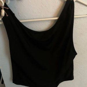 black cropped tank top